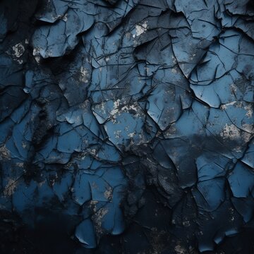 blue cracked concrete wall texture. Abstract background of crack concrete wall.