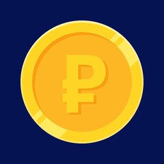 Ruble Coin Russian Rouble Gold Money Vector