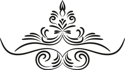 Decorative floral ornament Hand Drawn Calligraphic Design Elements in style isolated on white background