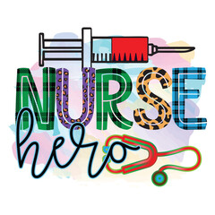 Nurse Typography Sublimation Design