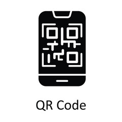 Qr Code Vector   Solid Icons. Simple stock illustration stock