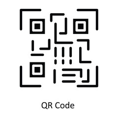 Qr Code Vector   Solid Icons. Simple stock illustration stock