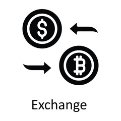 Exchange Vector   Solid Icons. Simple stock illustration stock