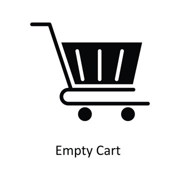 Empty Cart  Vector   Solid Icons. Simple stock illustration stock