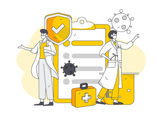 Medical Characters Anti-epidemic Flat Vector Concept Operation Hand Drawn Illustration
