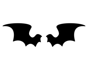 dark wing silhouette evil devil in the shadows Scary bat wings on Halloween night.