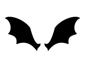 dark wing silhouette evil devil in the shadows Scary bat wings on Halloween night.
