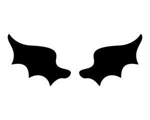 dark wing silhouette evil devil in the shadows Scary bat wings on Halloween night.