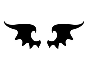 dark wing silhouette evil devil in the shadows Scary bat wings on Halloween night.