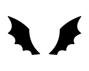 dark wing silhouette evil devil in the shadows Scary bat wings on Halloween night.