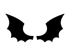 dark wing silhouette evil devil in the shadows Scary bat wings on Halloween night.