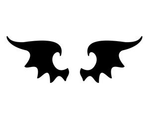 dark wing silhouette evil devil in the shadows Scary bat wings on Halloween night.