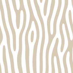 Beige White Colour Natural Wild Seamless Pattern Vector Fashionable Abstract Background. Wildlife Animal Print Textile Design Repetitive Graphic Light Wallpaper. Continuous Motif Aesthetic Abstraction