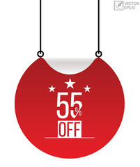 55% off banner design. 55% off icon.