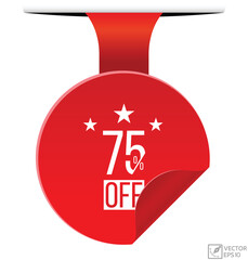 75% off Vector banner ribbon design