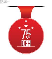 75% off Vector banner ribbon design