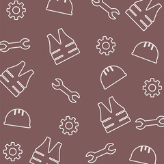 Labor Day Seamless Pattern Design Illustration background, template for banner, greeting card, web, social media.