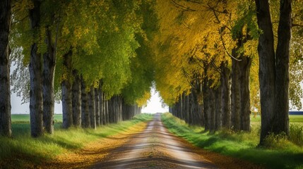 Fototapeta na wymiar Tree-Lined Beauty: Discover Biei's Picturesque Roads