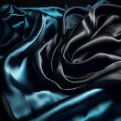 Fototapeta premium Close up black satin background.