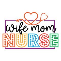 Nurse Typography Sublimation Design