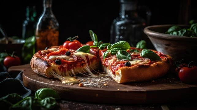 Hot Italian pizza. Generative AI