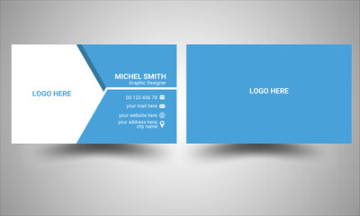 Blue color double sided Business Card Presentation