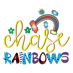 Rainbow Typography Sublimation Design