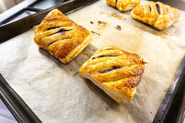 puff pastry with jam. bakery. food concept. dessert