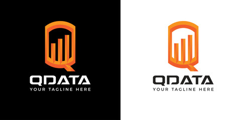 Letter Q finance data statistic logo template