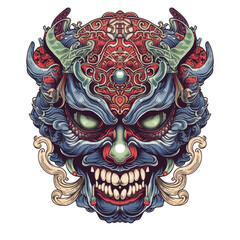 Illustration Japanese Mask AI Generative