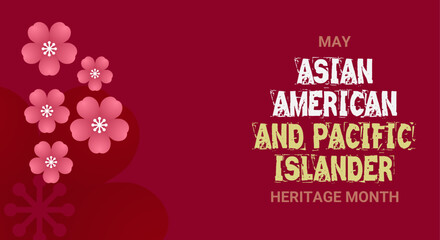Asian American and Pacific Islander Heritage Month. Vector background for ads, social media, card, poster, banner.