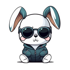 Illustration 2D cute rabbit character AI Generative