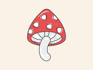 Get a glimpse of mushrooms icon, hand drawn design.
