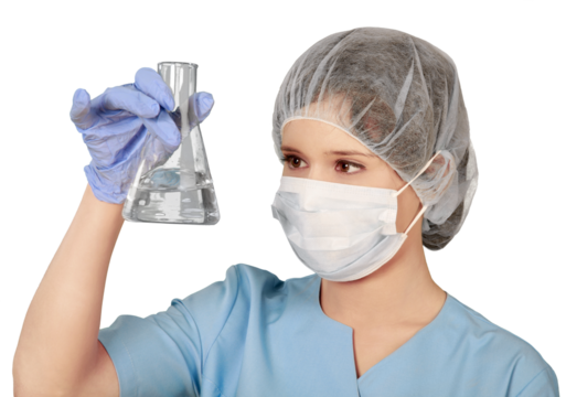 Female Surgeon with Flask - Isolated