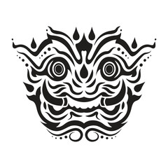 Giant face tattoo in Thai style