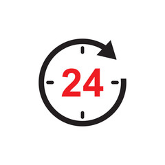 24 hour round the clock vector symbol