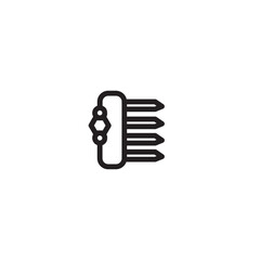 Barber Comb Hair Outline Icon