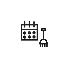 Calendar Date Hair Outline Icon
