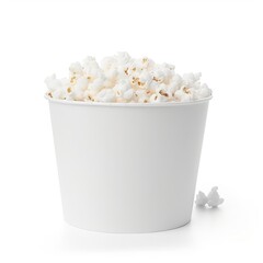 mockup of a white popcorn container that is empty, Generative AI. - obrazy, fototapety, plakaty