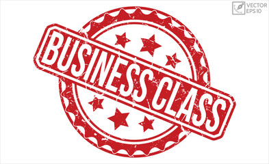 Business Class grunge rubber stamp set vector illustration on white background.
