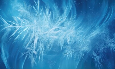 Abstract blue snowflake background for winter events Creating using generative AI tools