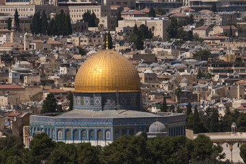 Fototapeta na wymiar Imposante al-Aqsa-Moschee auf dem Tempelberg in Jerusalem, Israel & Palästina