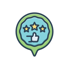 Color illustration icon for rated 
