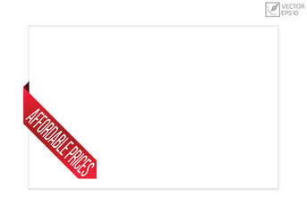 Affordable Prices Vector banner ribbon design.