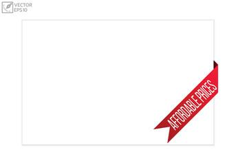 Affordable Prices Vector banner ribbon design.