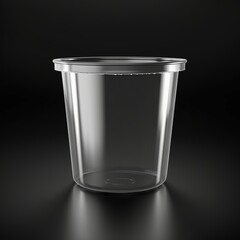 Isolated plastic dairy food cup with a foil. Generative AI.