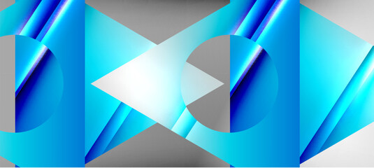 Trendy minimal geometric composition abstract background. Shadow lines and lights on glossy triangles backdrop. Vector Illustration For Wallpaper, Banner, Background, Card, Book Illustration