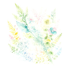 Beautiful watercolor floral wedding illustration
