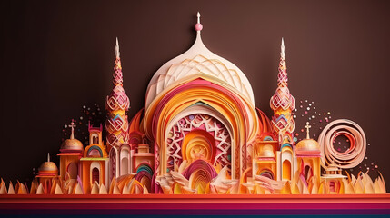 Obraz premium Eid al-adha islamic festival illustration. Generative AI.