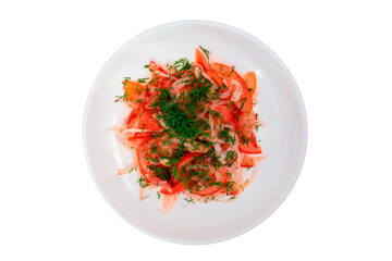 isolated Shakarob salad (achchik-chuchuk) for menu